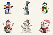 Christmas Snowman Clipart, an Illustration by DreamCafeArt (Thumbnail 4 of 6)