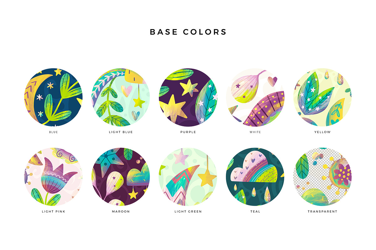Floral Night - Kids Pattern, a Pattern Graphic by Velliniki (Photo 3 of 11)