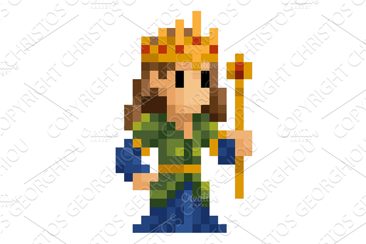 Queen Fantasy Pixel Art Game Cartoon, an Object Graphic by Christos Georghiou
