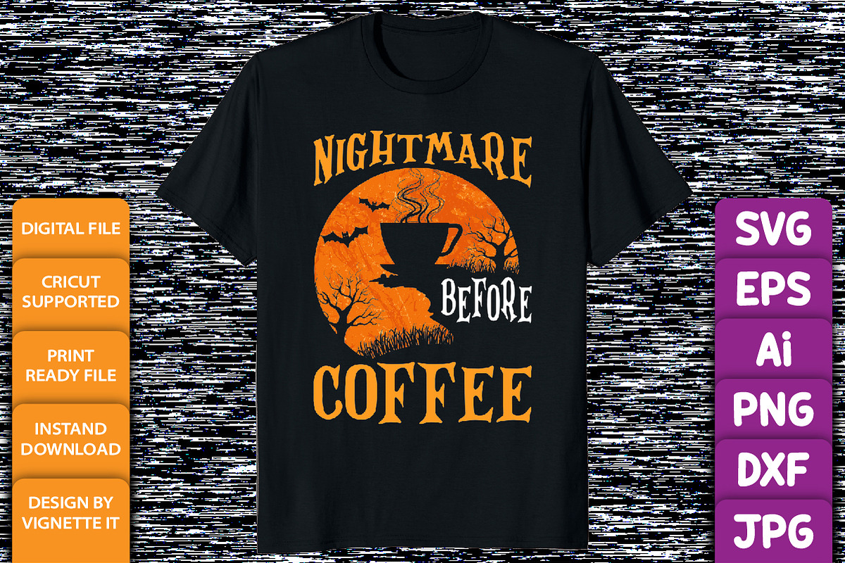 Cute Nightmare Before Coffee Shirt, an Animal Illustration by Vignette.IT (Photo 3 of 3)