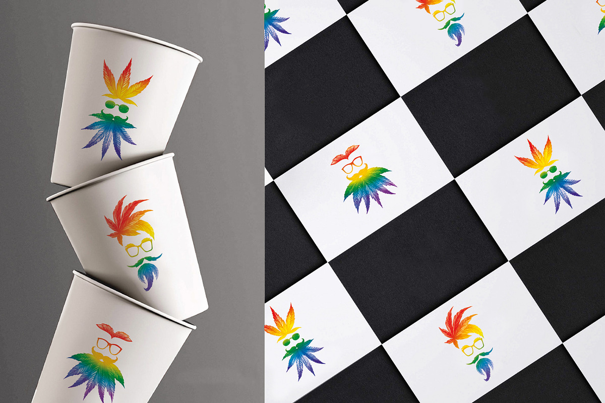RAINBOW CANNABIS, a Decorative Illustration by Elena_Sedova (Photo 7 of 12)
