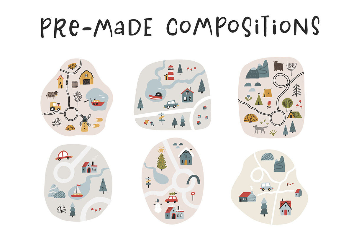 Scandi village. Maps & cards creator, a Graphic by Murvin (Photo 3 of 16)