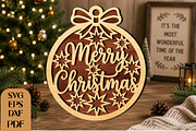 Merry Christmas Laser Cut SVG, an Object Graphic by DreamCafeArt (Thumbnail 1 of 4)