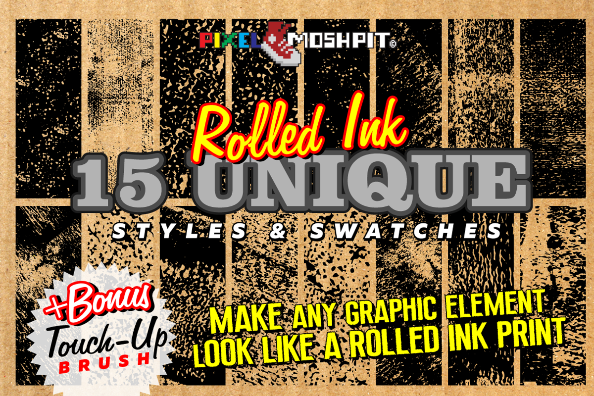 Vector Rolled Ink Styles & Swatches, a Texture Graphic by PixelMoshpit (Photo 2 of 4)