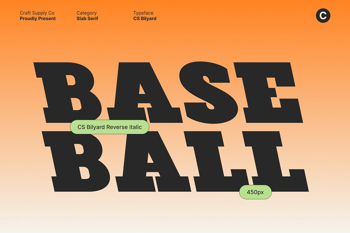 CS Bilyard – Slab Serif Display, a Slab Serif Font by Craft Supply Co. (Photo 5 of 8)