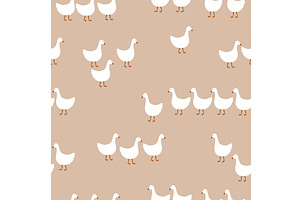 Vector seamless pattern with cute, an Animal Illustration by Toltemara