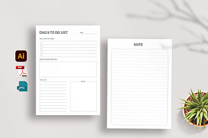 Editable Daily To Do List Planner, a Stationery Template by Mazharul Islam