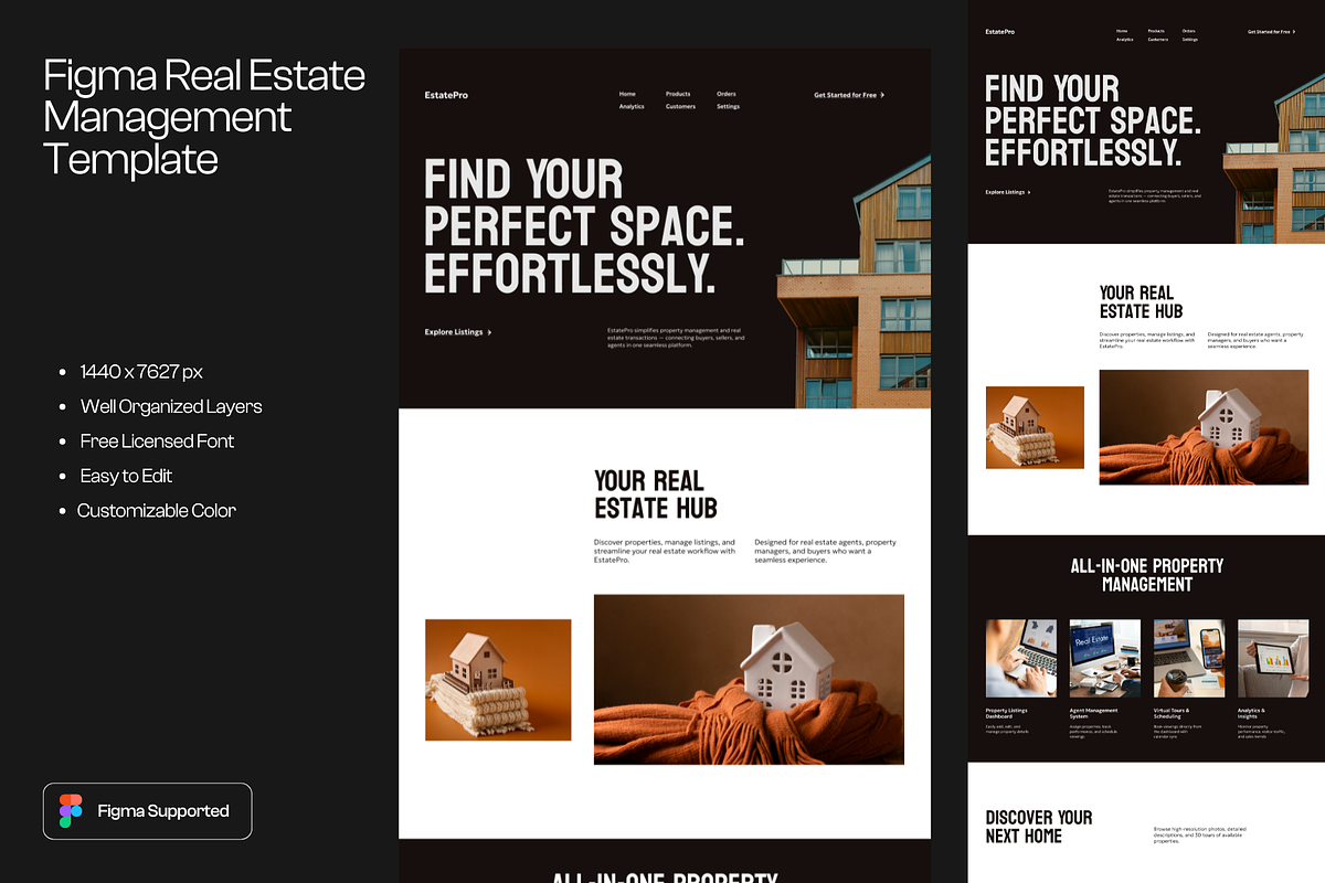 Figma Real Estate Landing Page, a Landing Page Template by Musara (Photo 1 of 5)