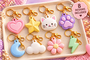 Kawaii Moon Cloud Flower KeychainSTL, an Object 3D Model by Layerology (Thumbnail 1 of 3)
