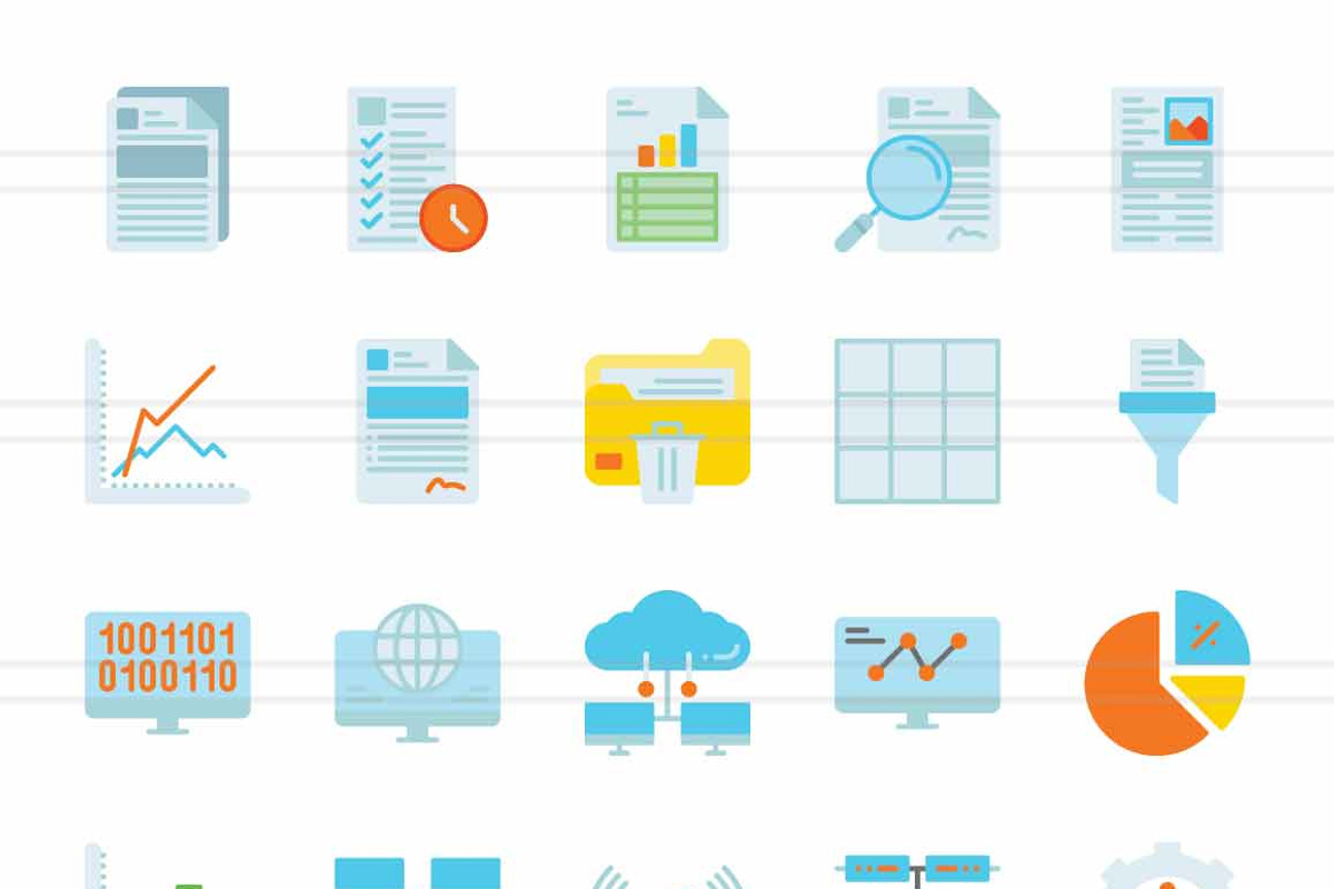 Data Sharing Flat Multicolor Icons, an Icon by IconBunny (Photo 2 of 2)