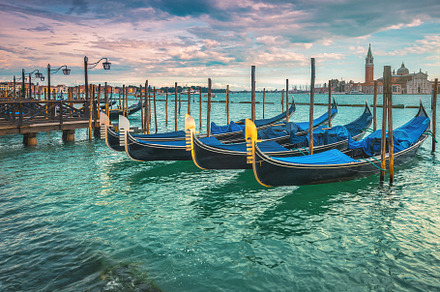 Great view with anchored gondolas, a Transportation Photo by Alpine Dreams
