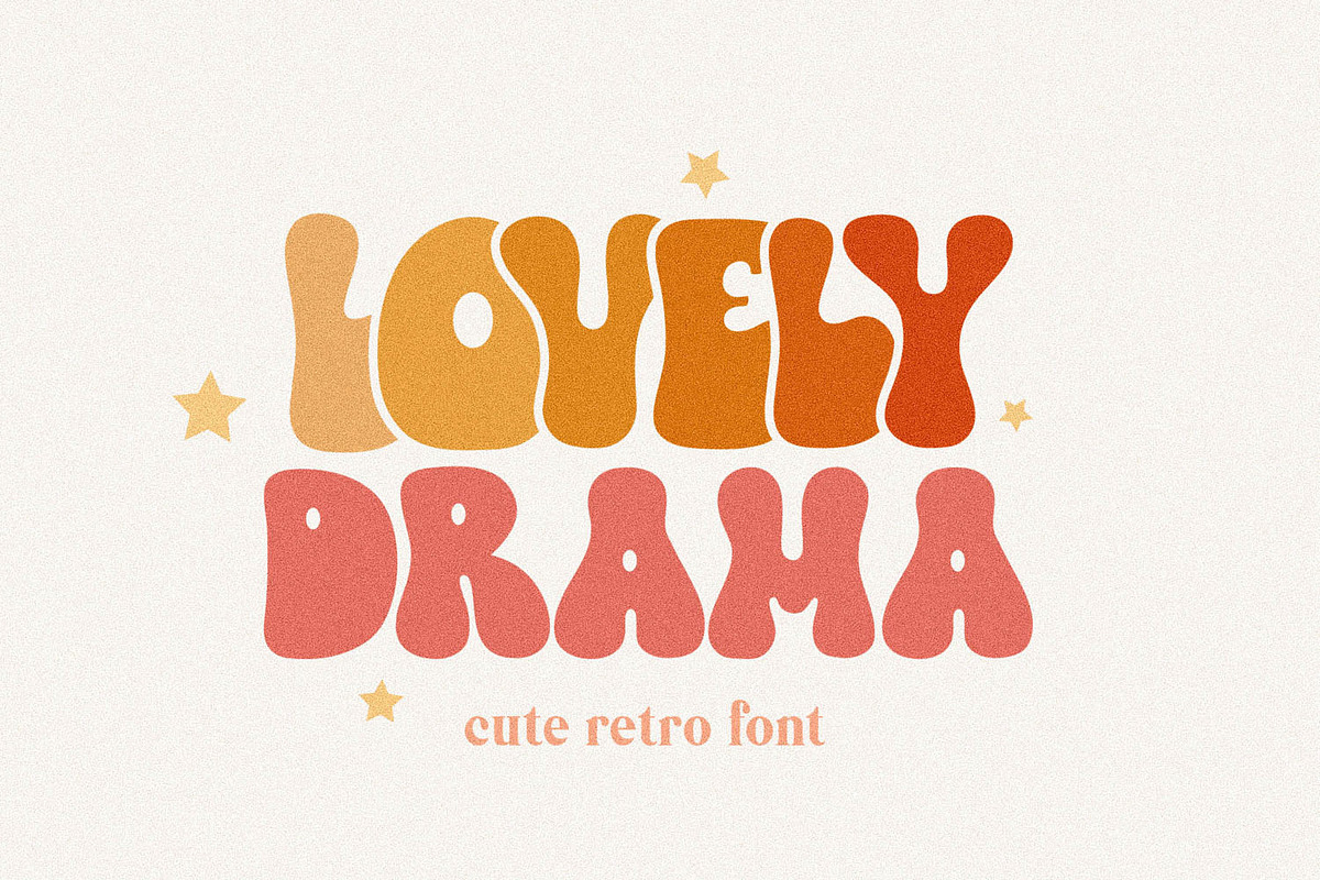 Lovely Drama Cute Groovy Font, a Handwritten Font by BarcelonaShop (Photo 1 of 10)