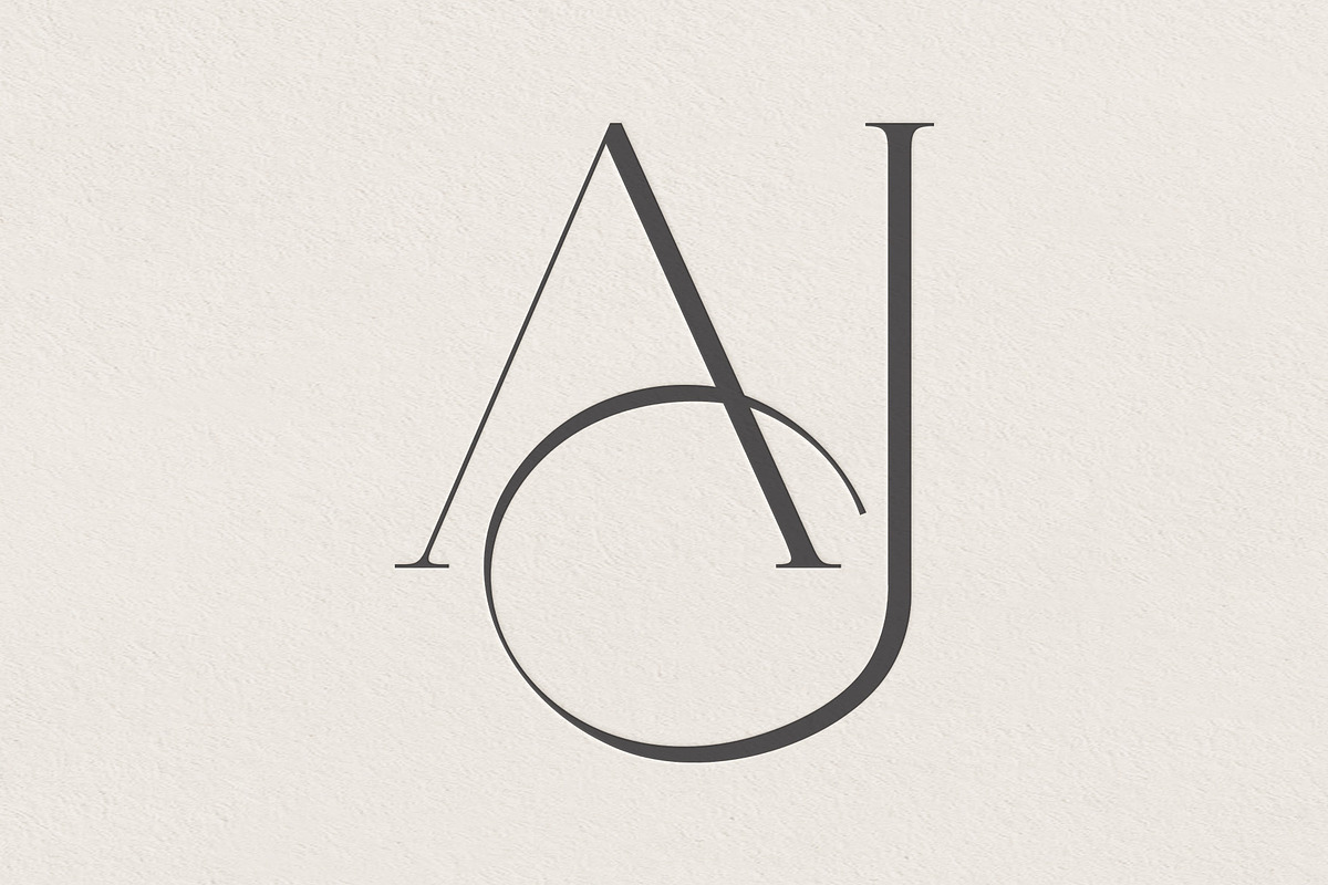 AJ Monogram Logo, a Branding & Logo Template by LINKED LETTERS STUDIO