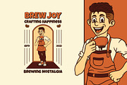Retro Barista Illustration, a Work Illustration by Decoconio Design (Thumbnail 1 of 3)