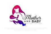 mother and baby logo design vector, a Branding & Logo Template by meledak agency (Thumbnail 1 of 2)