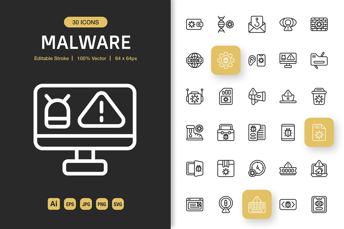Malware Icons, an Icon by Spacepixel Creative