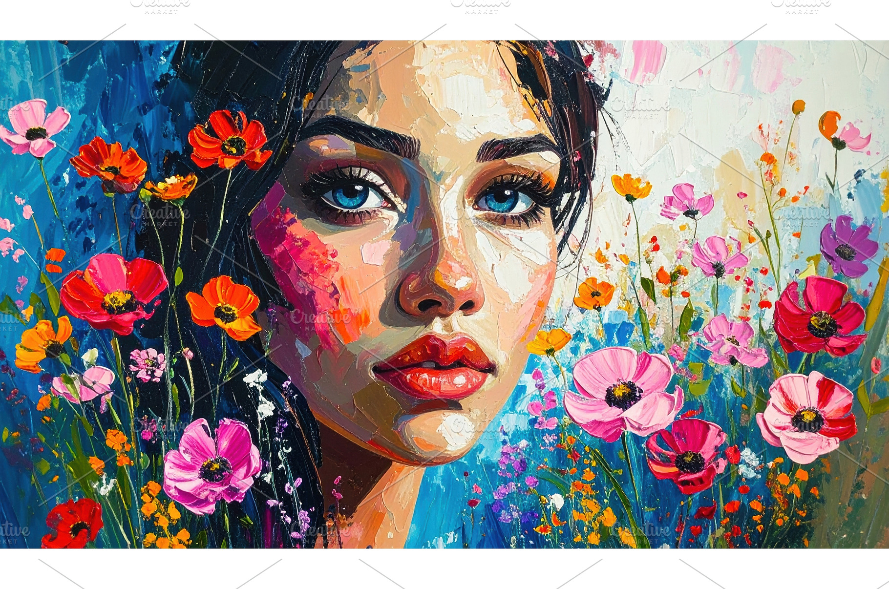 Vivid portrait of a woman surrounded, an Arts & Entertainment Photo by Igor Tichonow
