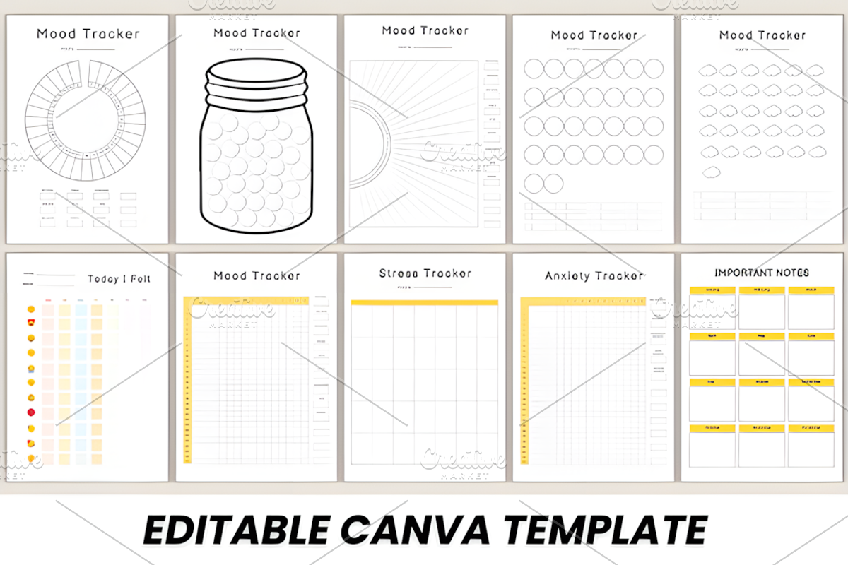 2026 Mood Tracker Canva Template, a Marketing Template by Ink Gallery (Photo 3 of 10)