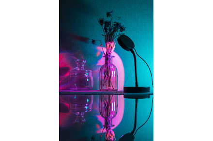 Sunset projector lamp on the table, an Abstract Photo by darksoul72