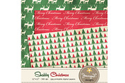 Shabby Christmas Digital Papers, a Pattern Graphic by JennyL Designs (Thumbnail 4 of 4)