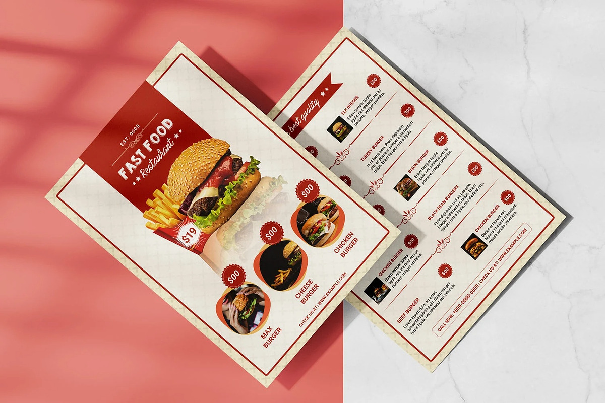 Restaurant Flyer Template, a Flyer Template by retrographix (Photo 2 of 3)