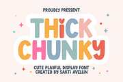 Thick Chunky - Playful Display Font, a Handwritten Font by SaktiAvellin (Thumbnail 1 of 7)