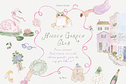 Hidden Garden Club Summer Clipart, a Decorative Illustration by Muse Artist (Thumbnail 1 of 16)