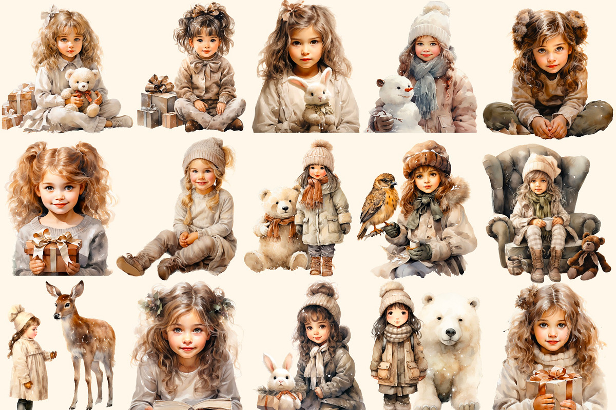 Fairy winter  girls clipart, a Person Illustration by Hello My Print (Photo 2 of 10)