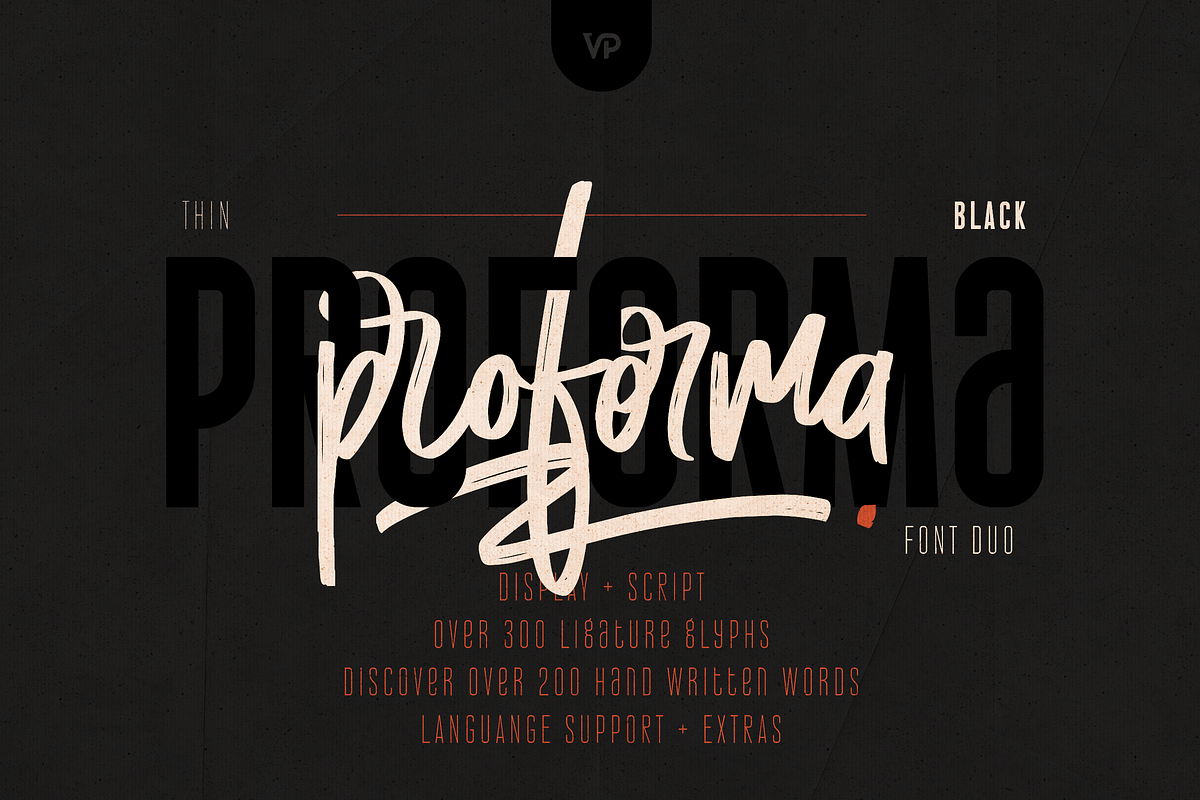 Proforma – Display & Script Font Duo, a Script Font by VP Fonts (Photo 1 of 21)