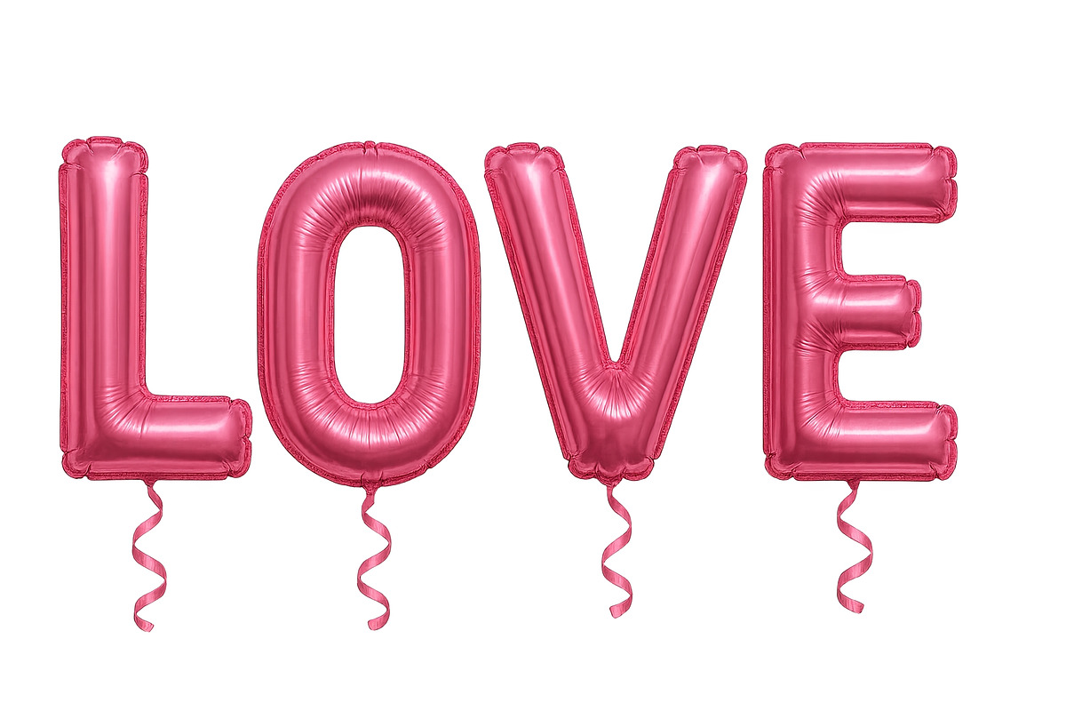Love balloon letters isolated on tra, an Illustration by Dvoevnore photos