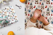 Sweet Christmas gnomes & pattern, an Illustration by SleptArt (Thumbnail 6 of 6)