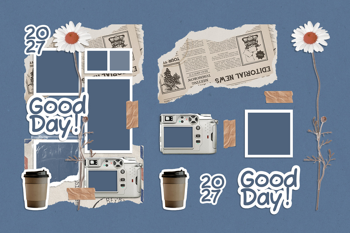 Scrapbook Layout & Element Set, an Object Graphic by Ghurafa Studio (Photo 1 of 3)