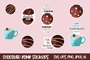 Hot chocolate bomb stickers set, a Food Illustration by Lytvynenko Anna (Thumbnail 3 of 3)