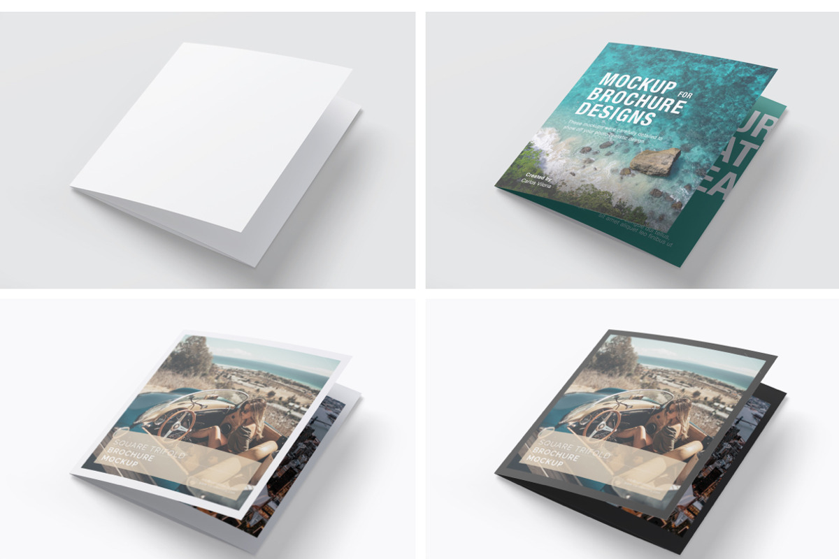 Square Trifold Brochure Mockup 01, a Print Template by Mockups by Carlos Viloria (Photo 6 of 6)