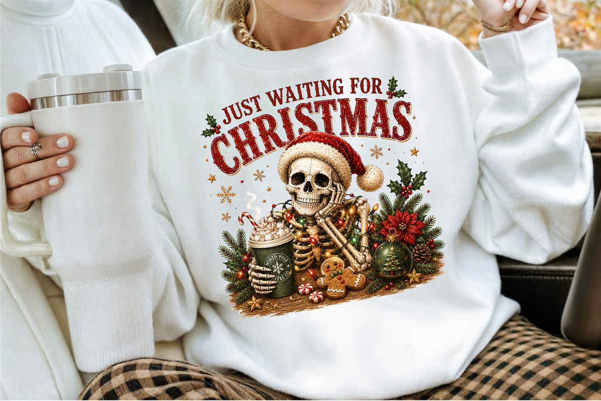 Funny Skeleton Christmas Png, a Seasonal Illustration by Sublimation Artist (Photo 2 of 9)