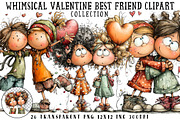 Whimsical Valentine Best Friend Clip, an Illustration by OK Design (Thumbnail 1 of 6)