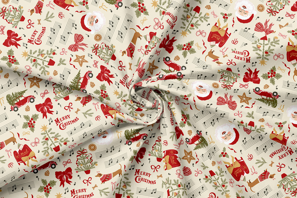 Vintage Christmas patchwork, a Pattern Graphic by Tani Kuzminka (Photo 8 of 27)