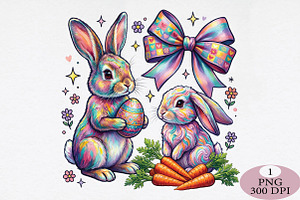 Coquette Easter Bunny PNG, an Illustration by Daily.Designs