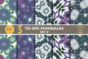 Tie Dye Mandalas Set 9