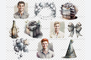 Mans Birthday PNG Files, a Person Illustration by GlamArtZhanna (Thumbnail 4 of 5)