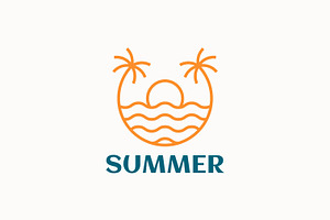 Beach Summer Abstract Logo Badge, a Branding & Logo Template by Signatoro