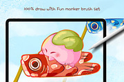 Fun Marker Procreate Brushes, a Brush Add-On by ProcreateiBox (Thumbnail 2 of 6)