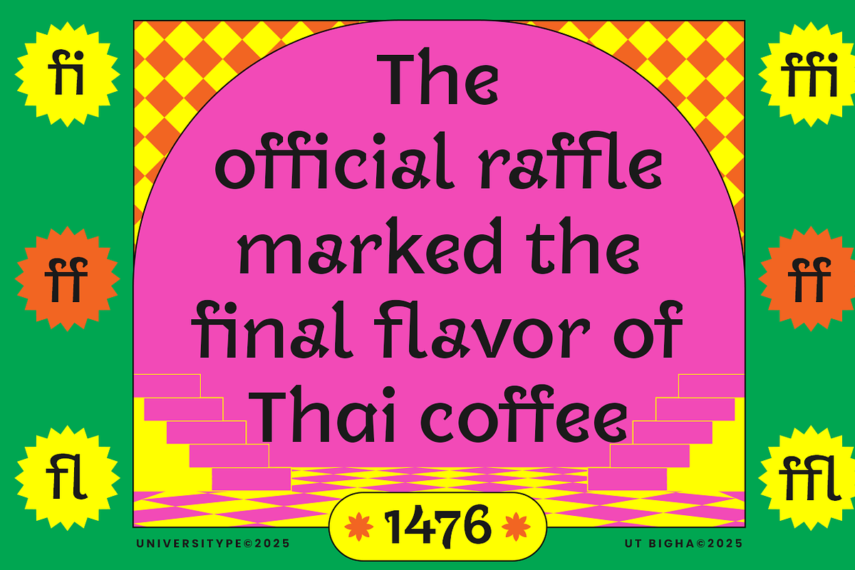 UT Bigha - A Unique Display Font, a Sans Serif Font by Universitype (Photo 7 of 12)