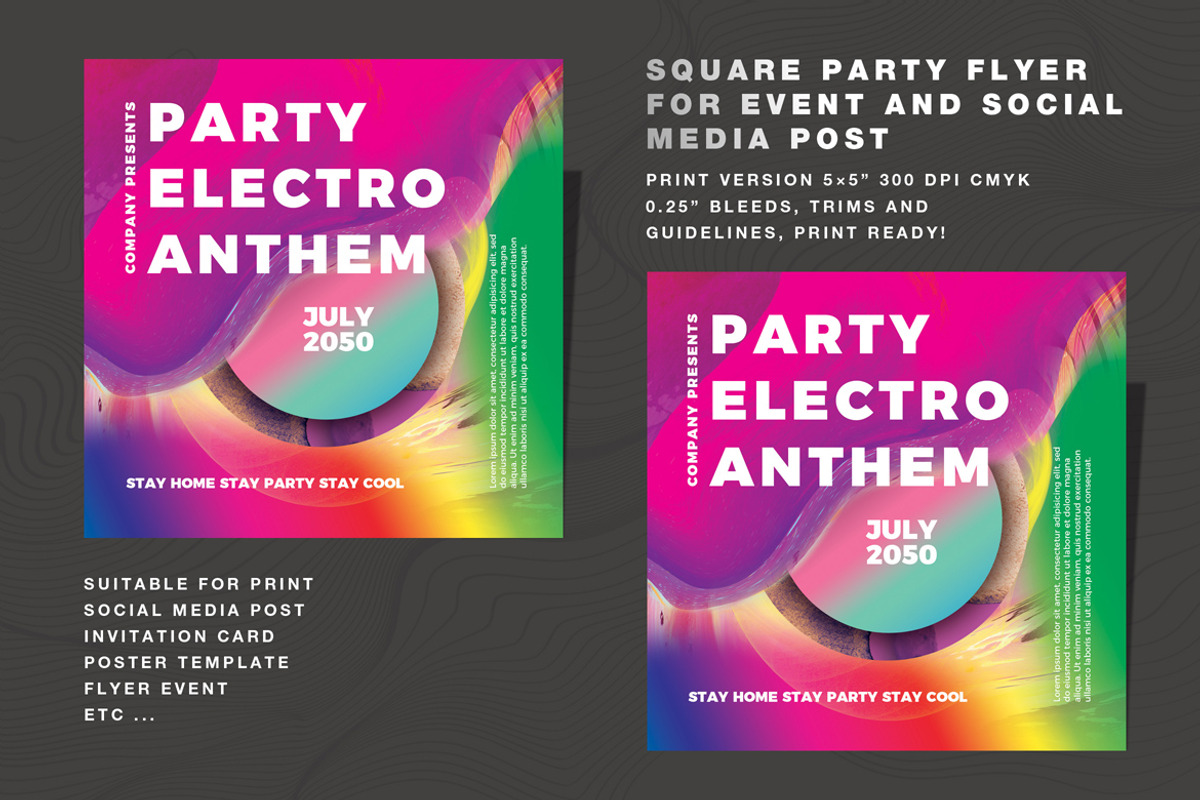 Abstract Party Vol 06 Flyer Social, a Flyer Template by feydesign (Photo 2 of 2)
