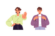 People communicate with gestures set, a Person Illustration by PaperTrident (Thumbnail 11 of 11)