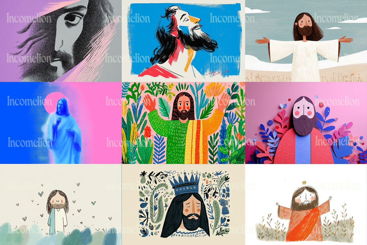 200 Jesus Christ Illustrations, a Person Illustration by Incomelion (Photo 2 of 20)