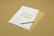 Business Letter and Pen Mockup, an Advertising Mockup by skybluecreative (Thumbnail 1 of 3)