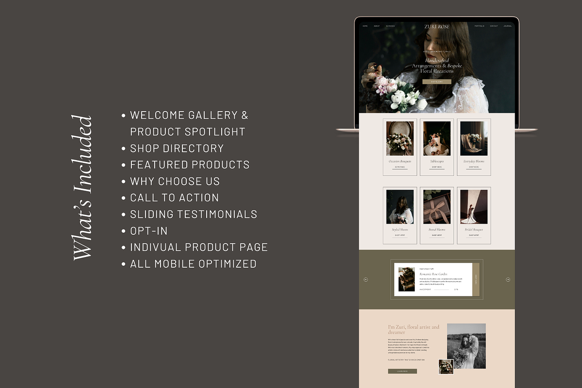 Showit Shop Add-On Template | Zuri preview 4