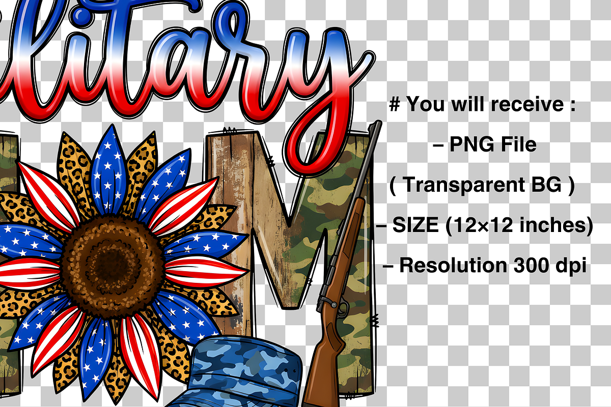 Military Mom Png, 4th of July Png, an Object Graphic by Clipart Bloom (Photo 3 of 3)