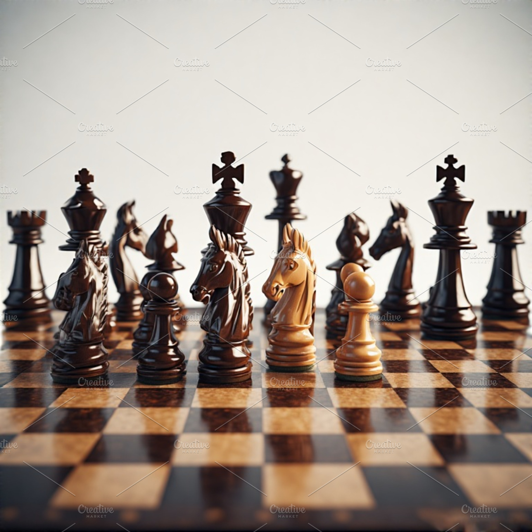 chess battle on chessboard, a Photo by ComfortQ